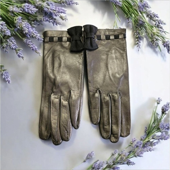 Sermoneta Black Leather Medium Length Gloves Size EU 7.5 /US S NWOT - Picture 1 of 7
